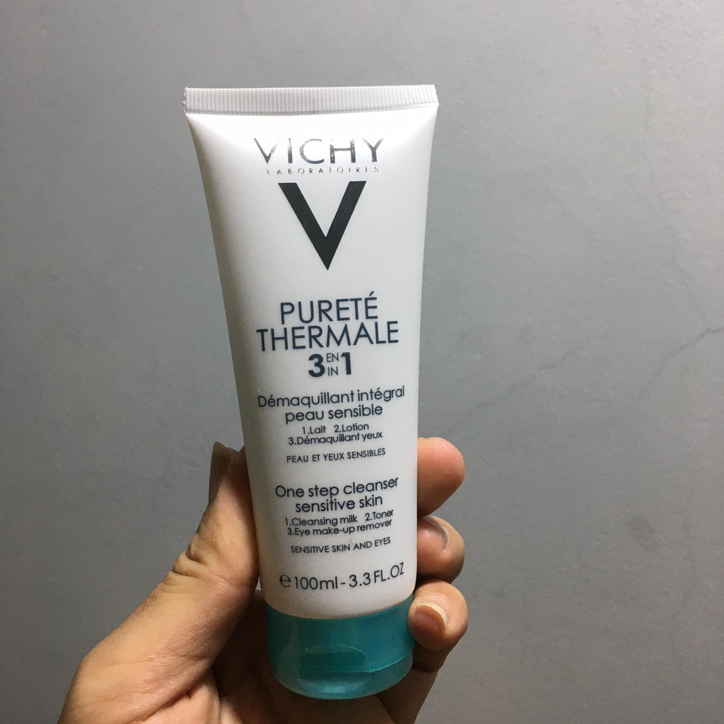 Sữa rửa mặt Vichy Purete Thermal 3 in 1 One Step Cleanser Sensitive Skin And Eyes-Sữa  rửa mặt tẩy trang 3 in 1 Vichy