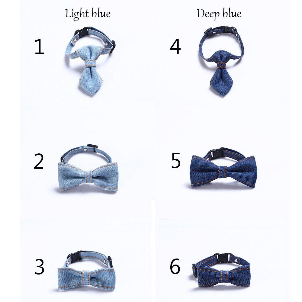 Vòng Cổ Denim Thắt Nơ Có Thể Điều Chỉnh Cho Thú Cưng