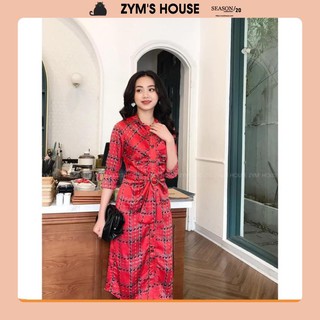 Đầm dự tiệc váy sơ mi thắt eo dáng dài zym's house - v1138 đầm công sở