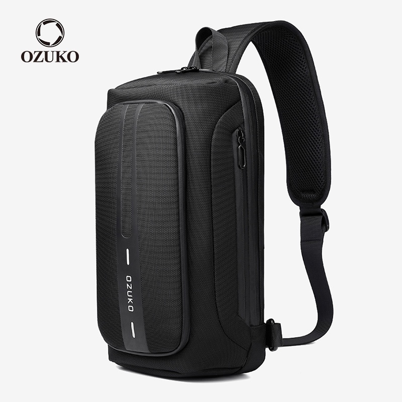 Túi xách đeo chéo vai OZUKO chống trộm và nước có cổng sạc USB tiện dụng