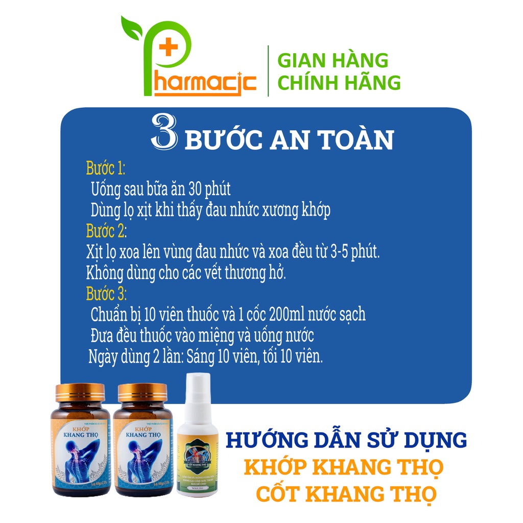 Combo 2 Khớp KHANG THỌ Chính Hãng và 1 Cốt KHANG THỌ - Giải Pháp Cho Người Bệnh Xương Khớp