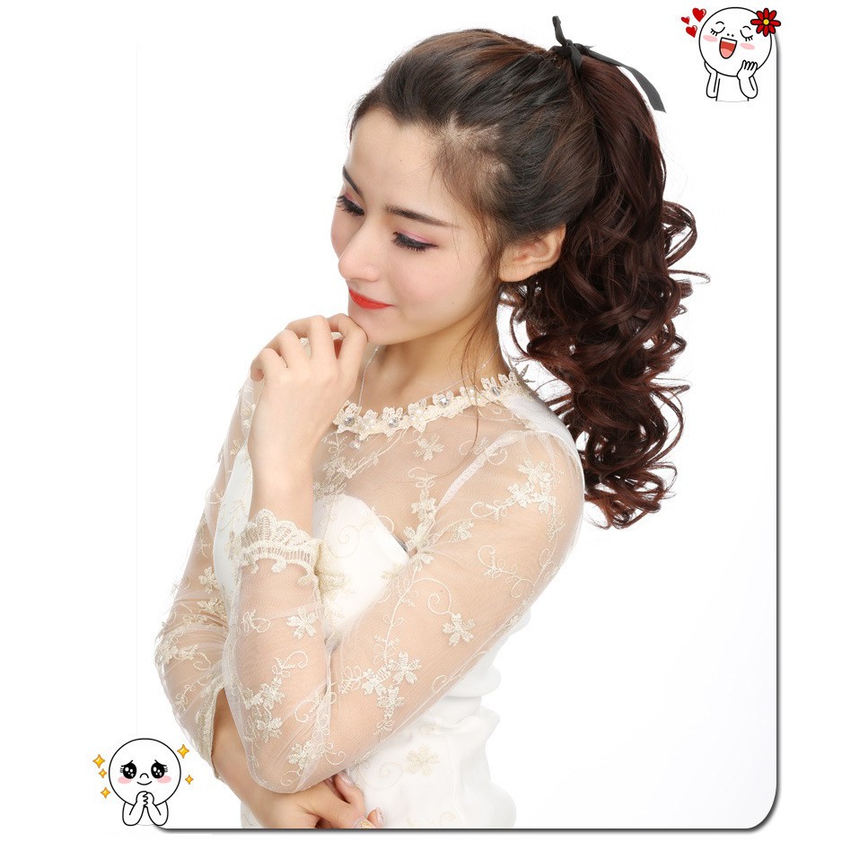 Tóc giả nữ cột xoăn 40cm 😍FREESHIP😍 cột tóc giả C127
