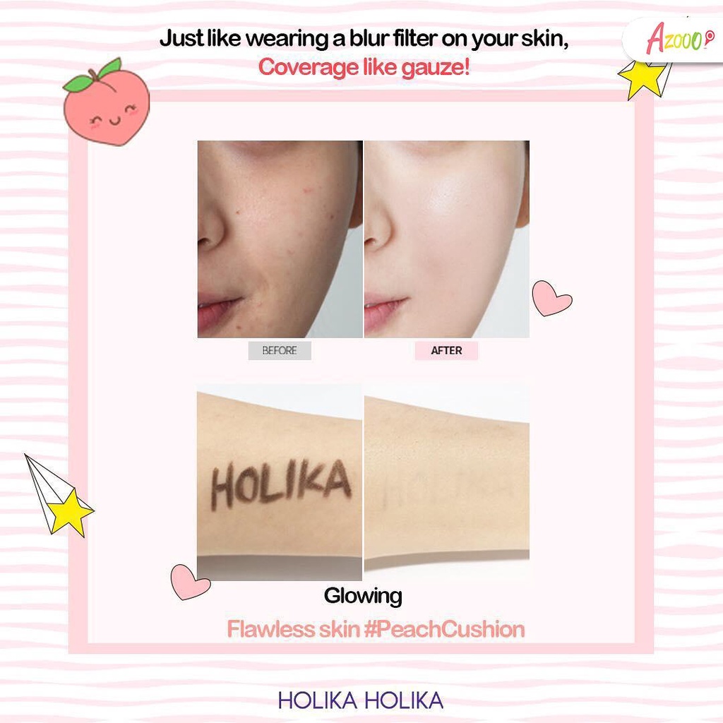 Phấn nước che khuyết điểm cấp ẩm lâu trôi chống thấm Hàn Quốc Holika Holika SPF50+