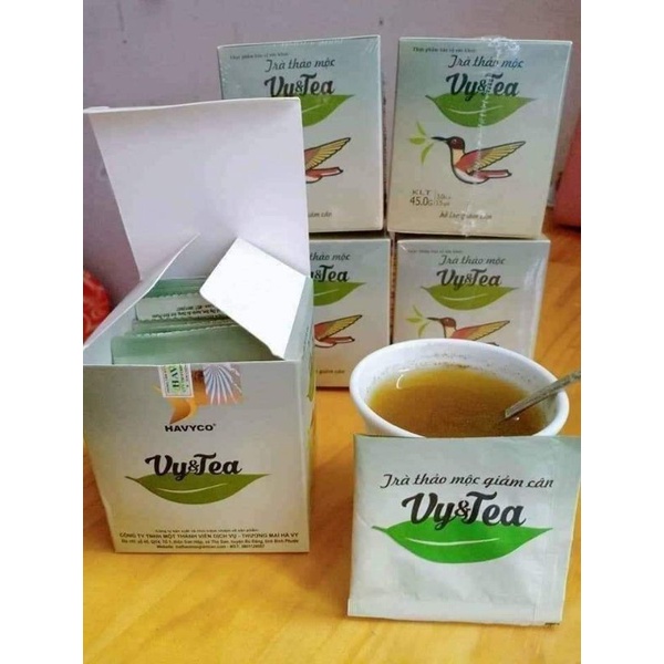 (combo 2 hộp) 2 hộp trà vy(()))tea giảm cân dáng đẹp