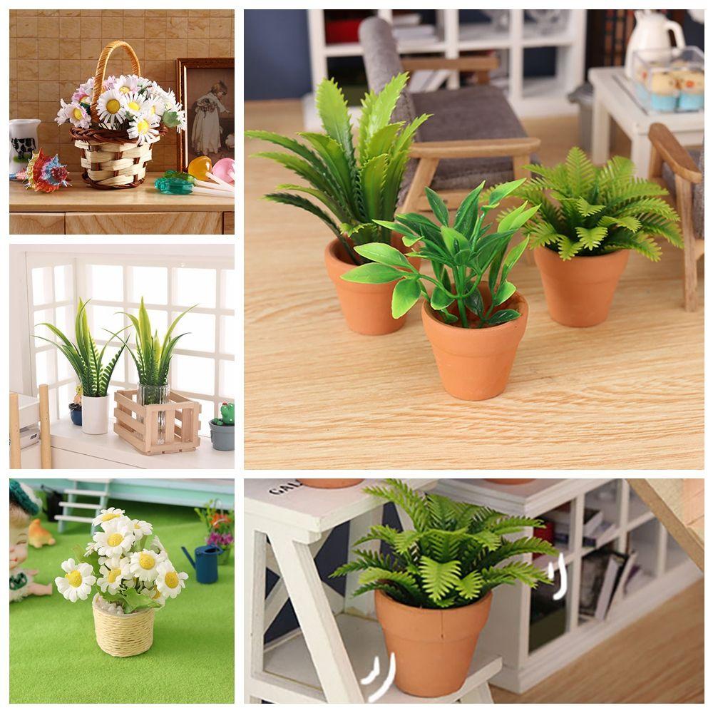 Giỏ Hoa Mini Trang Trí Khu Vườn Nhà Búp Bê