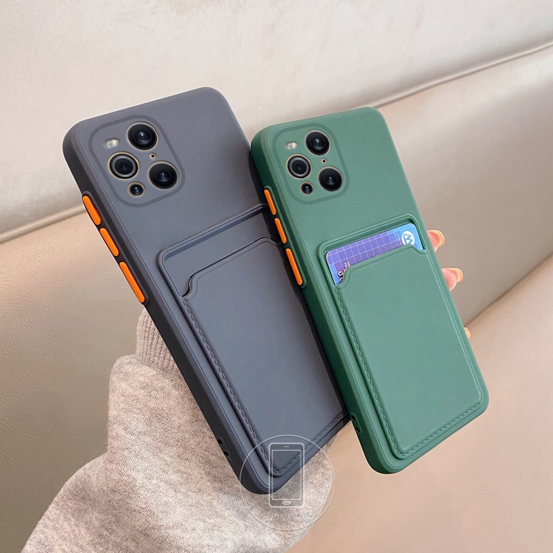 Ốp điện thoại silicon dẻo có ngăn đựng thẻ cho OPPO Find X3 Pro FindX3Pro