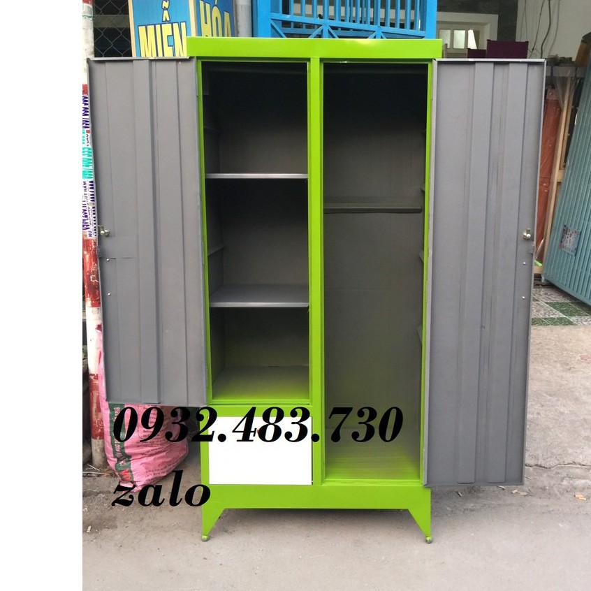 Tủ quần áo sắt sơn dầu cao 1m8 rộng 90cm màu xanh lá cây tại HCM | BigBuy360 - bigbuy360.vn