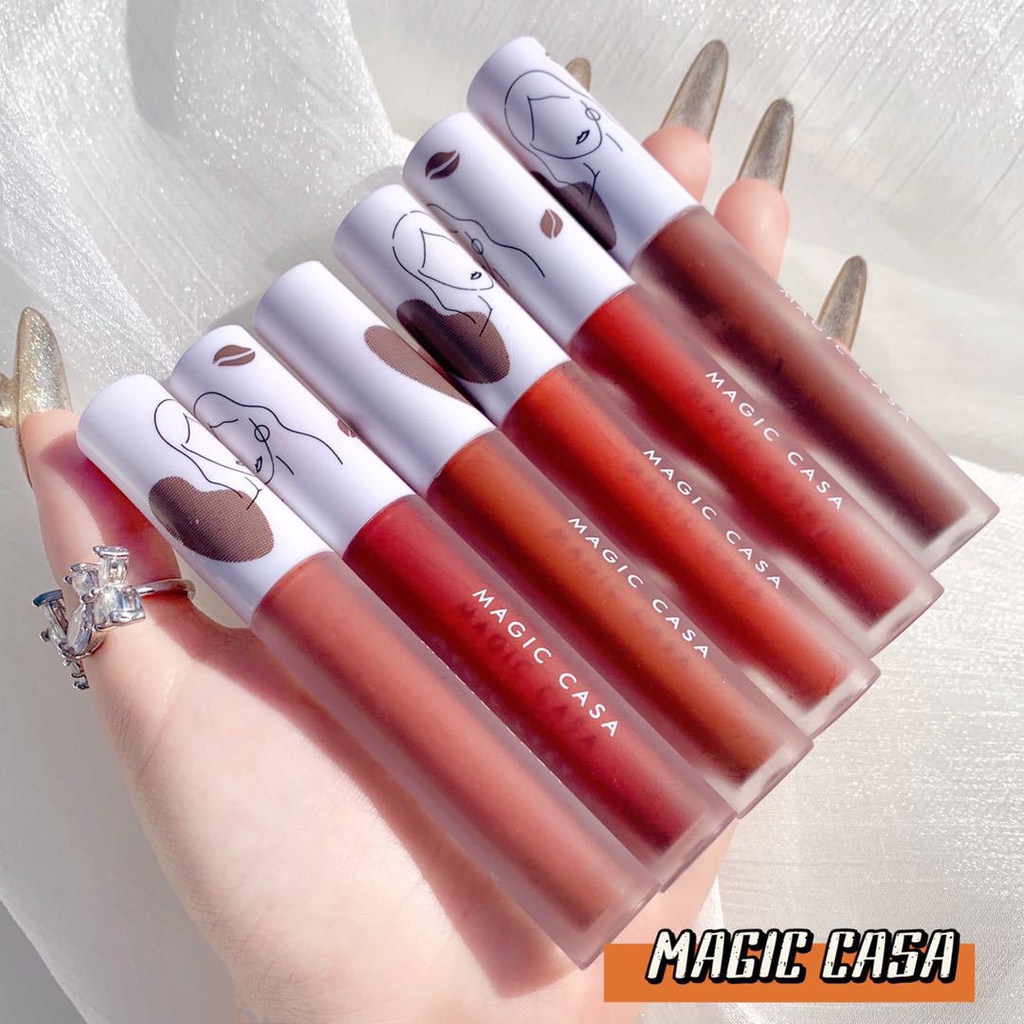 [Hàng mới về] Son kem MAGIC CASA tông nhung lì chống thấm nước không phai màu lâu trôi