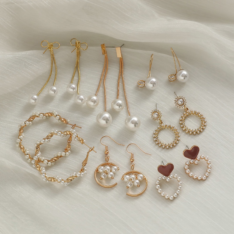 Khuyên tai dáng dài đính ngọc trai giả thời trang tinh tế sang trọng