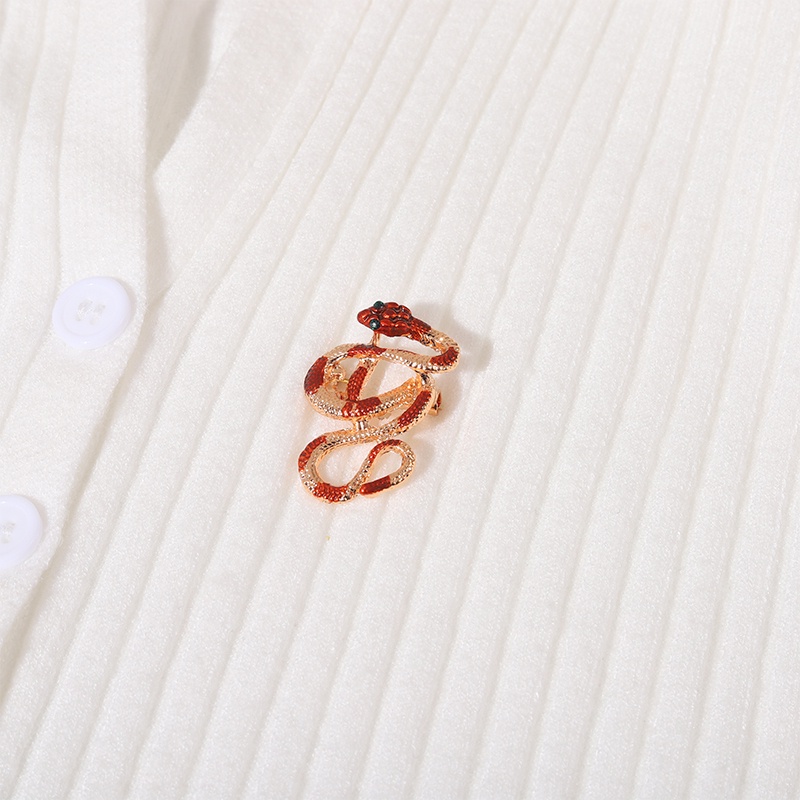 Cài áo hình rắn đính đá thời trang nữ