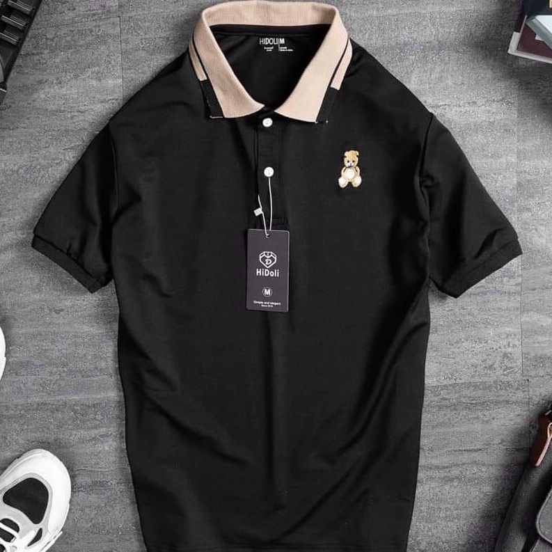 Áo polo nam đẹp thêu gấu ngắn tay, áo thun nam cá sấu cổ bẻ mặc mùa hè ARU SHOP