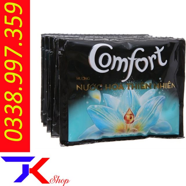 10 gói nước xả vải Comfort da nhạy cảm-Hương ban Mai-một lần xả-Sofia ×20ml