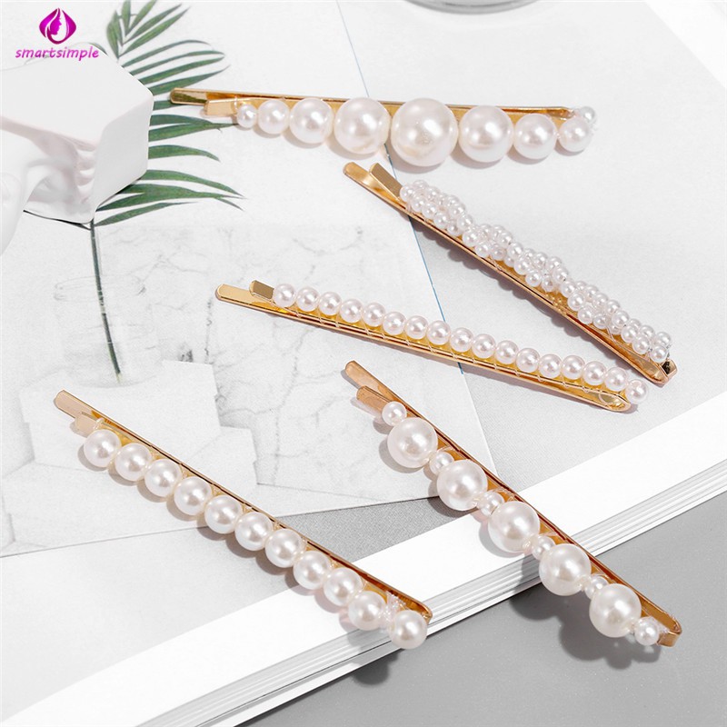 SS Women Girls Pearl Hairpins Retro Elegant Princess Hairpins Female Vintage Barrettes Headwear