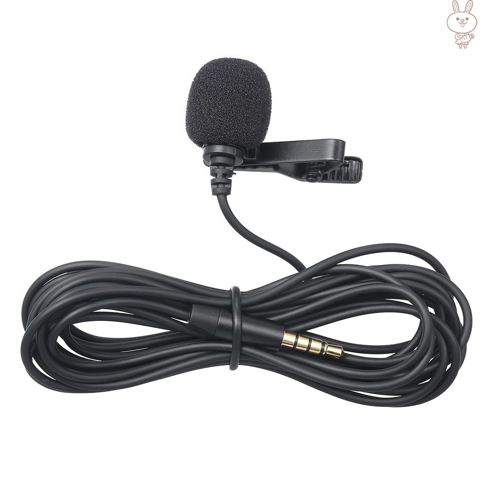 OL 3.5mm Recording Microphone Lapel Clip-on Mic for IOS Android/Windows Cellphones Clip Podcast Noiseless Microphone for Bloggers with 3.0m Wire 3.5mm Audio Adapter 4pin to 3 pin