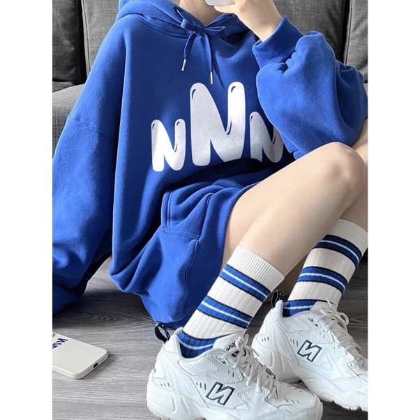 Áo Hoodie nNn Tay Dài Túi Bụng To Nỉ Bông Dày Unisex