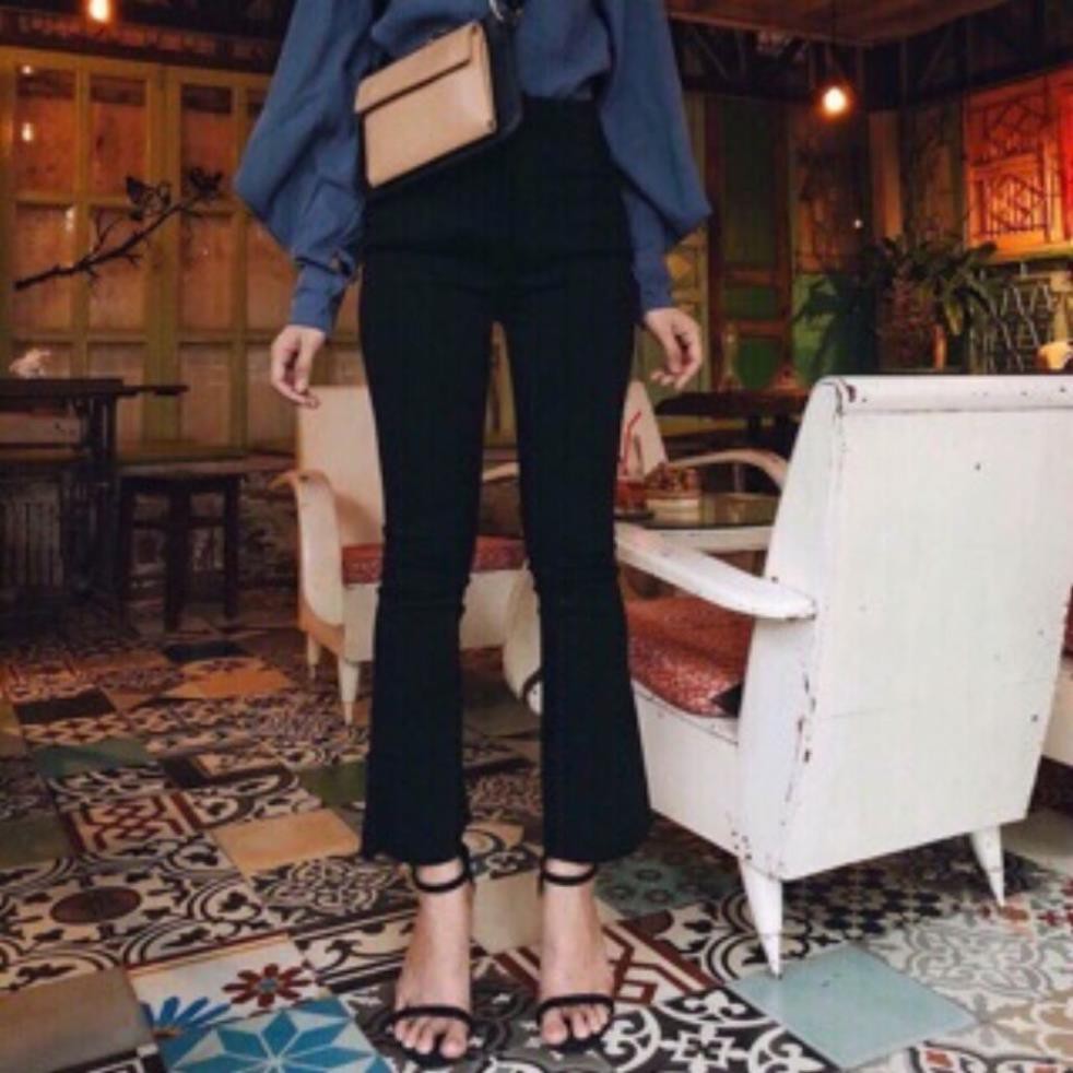 Quần Jean, quần ống loe nữ đen trơn, co giãn tốt, tôn dáng | BigBuy360 - bigbuy360.vn