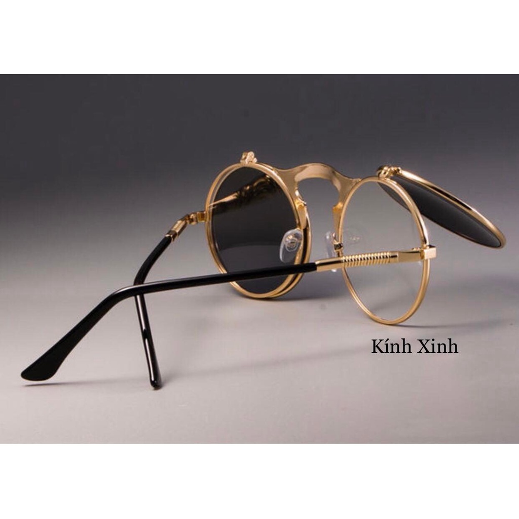 Kính râm Mắt Tròn Nhỏ Thầy Bói 2 Tròng Cao Cấp