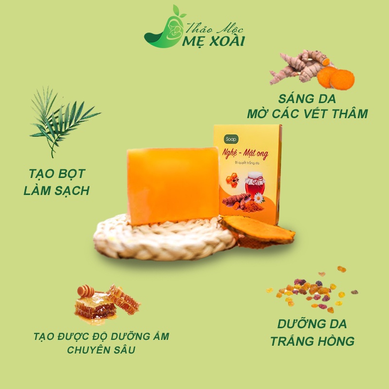 Bộ xà bông nghệ mướp đắng MẸ XOÀI 100g handmade thảo dược giúp giữ ẩm cho da mịn màng MX33