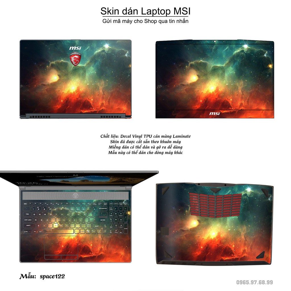 Skin dán Laptop MSI in hình không gian _nhiều mẫu 21 (inbox mã máy cho Shop)