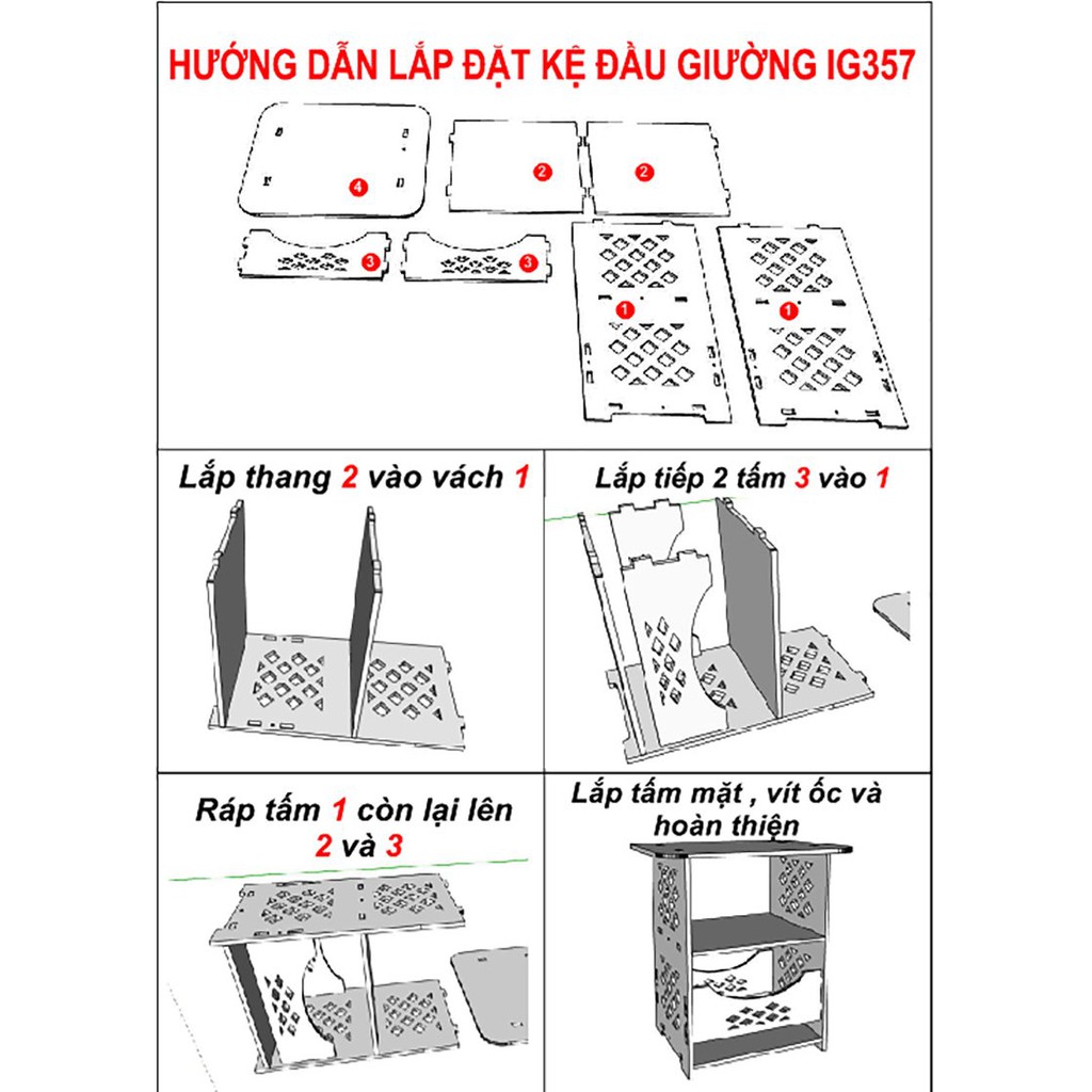 BÀN NHỎ- TỦ KỆ ĐẦU GIƯỜNG IG357