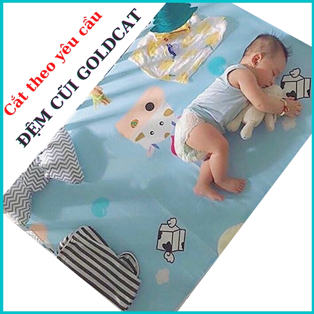 Đệm Cũi Cho Bé GOLDCAT Cắt May Theo Yêu Cầu, Chất Liệu Bông Ép, Độ Dày Tiêu Chuẩn 5cm, Thoáng Khí, Đàn Hồi Tốt