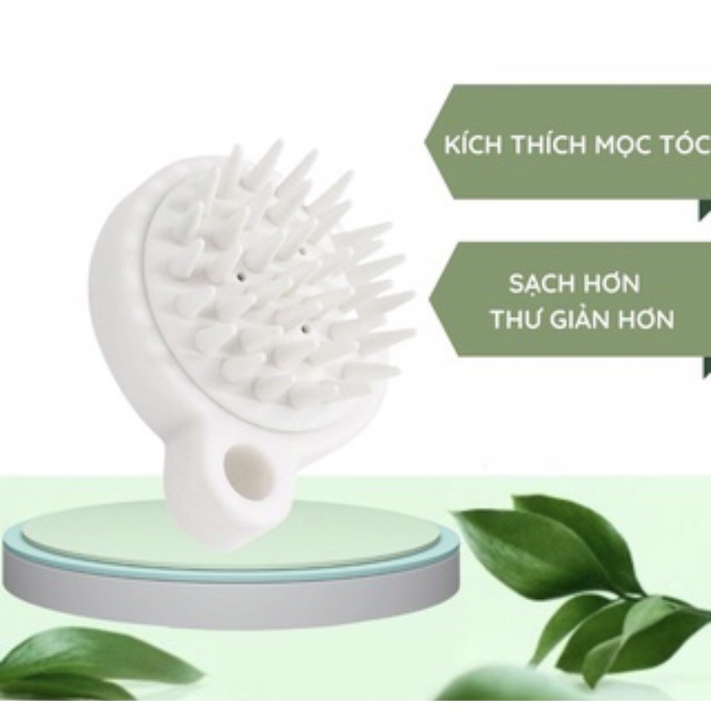 Lược gội đầu Silicon Nhật MÀU TRẮNG - Giảm rụng tóc - Kích thích mọc tóc, Massage da đầu