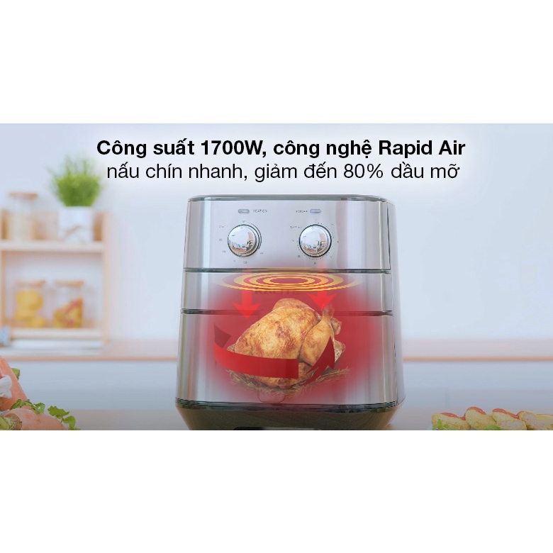 Nồi chiên không dầu Kalite Q5, công suất 1700W, dung tích 5,5L