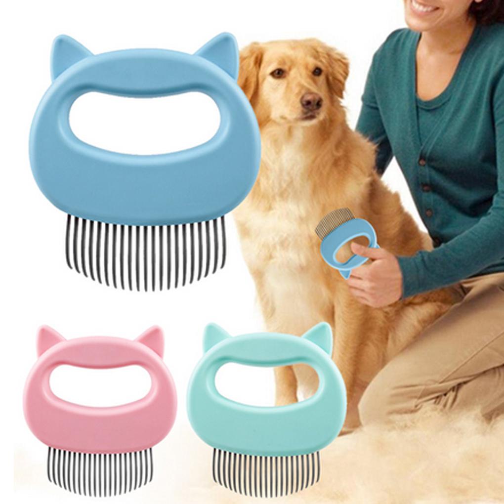 Lược Chải Lông Mát Xa Cho Thú Cưng Với Tay Cầm Cong Bằng Nhựa Tiện Dụng