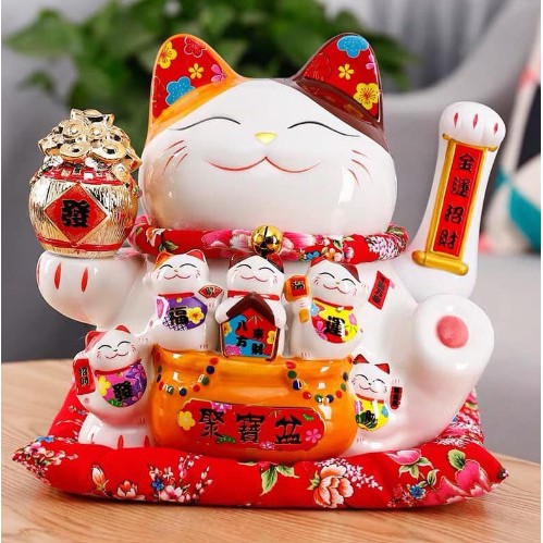 Mèo Thần Tài Vẫy Tay cao 25 cm 🎁FREESHIP🎁  Mèo Chiêu Tài Nhật Bản -Mèo cầu tài lộc May Mắn