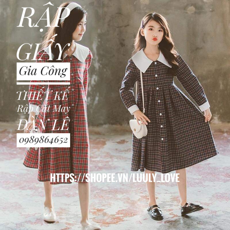 Rập giấy 165 - Đầm vintage cho bé gái (1-12t)