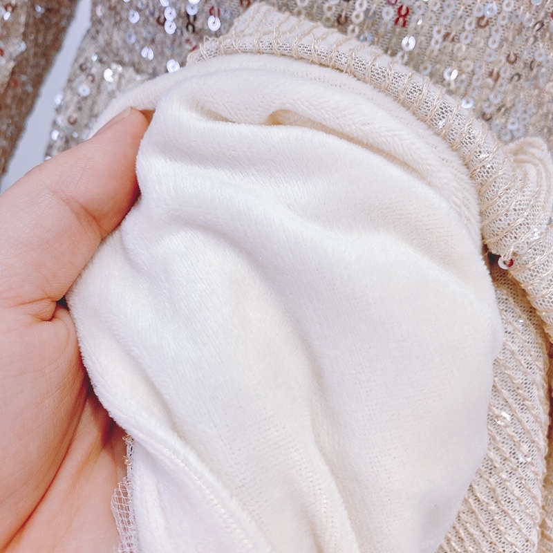 Váy kim tuyến lót lông cao cấp bé gái