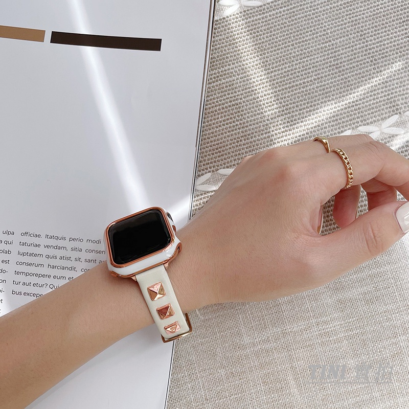 Dây đeo bằng da thật cho đồng hồ thông minh Apple Watch Series IWatch 7 / 6 / 5 / 4 / 3 /SE 44mm / 40mm / 42mm / 38mm /41mm / 45mm