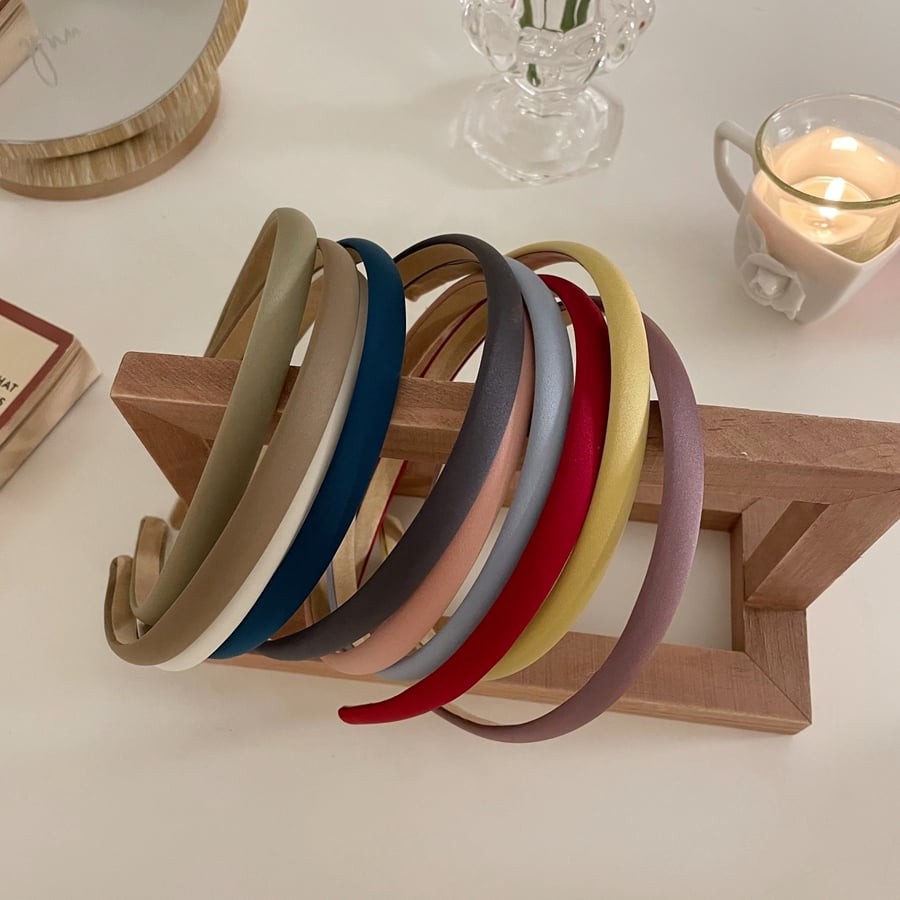 Bờm cài tóc trơn satin bản nhỏ sang chảnh