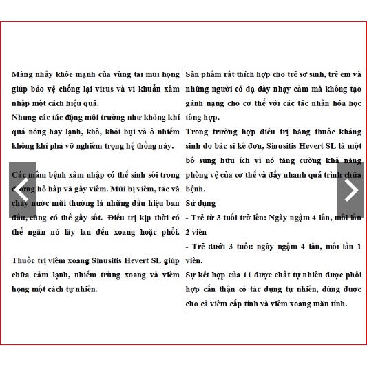 Hàng Đức Viên uống Sinusitis Hevert SL hộp 100 viên