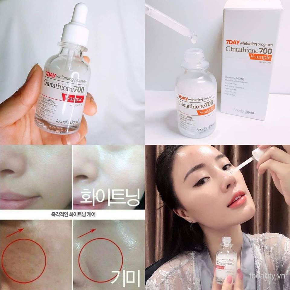 Serum dưỡng trắng da và dưỡng ẩm Angel's Liquid 7 Day Whitening Program Glutathione 700 V-Ample 30ml - Angel s Liquid
