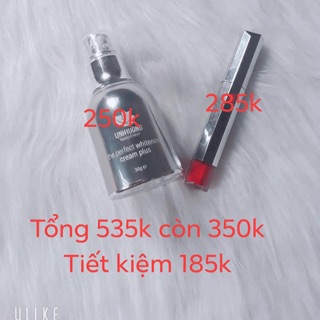 Combo kem sữa dưỡng và son