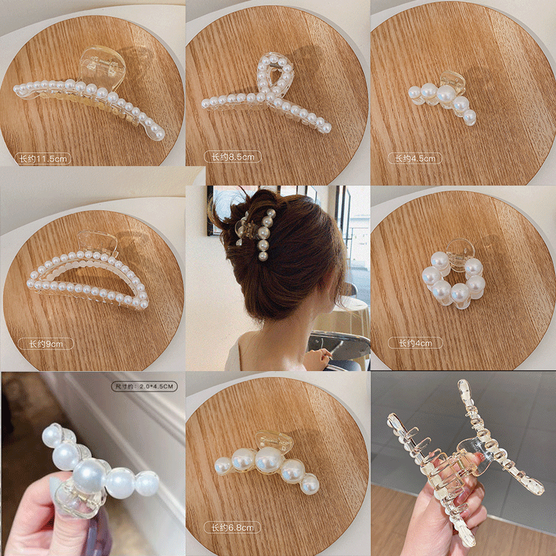Kẹp Tóc Đính Ngọc Trai Lớn Thanh Lịch Phong Cách Hàn Quốc