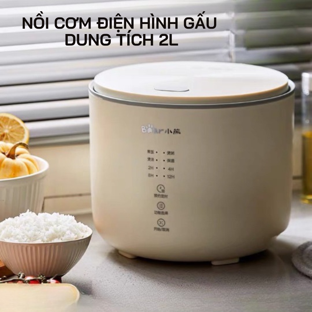 Nồi cơm điện tử thông minh, nồi cơm điện dung tích 2L nấu cơm nhanh dẻo tặng kèm phụ kiện nấu cơm