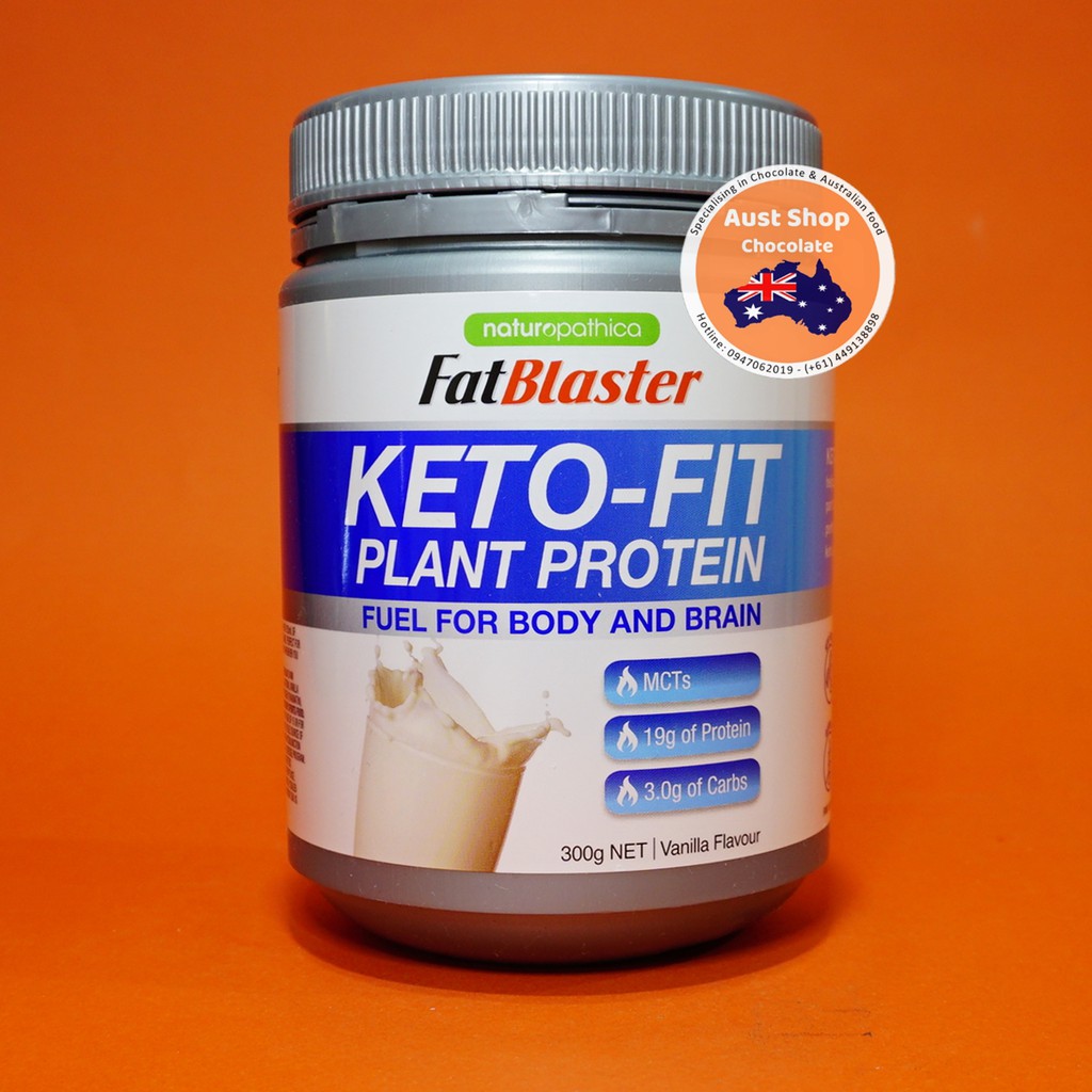 Bột uống thay thế bữa ăn vị vani Naturopathica Fat Blaster Vanilla Flavour Keto Fit Protein Shake Mix 300g - Aust Shop