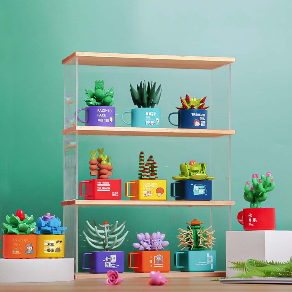 Đồ chơi trẻ em Lắp Ráp Mô Hình Chậu Hoa / Cây Mọng Nước Bằng ABS Cho Bé