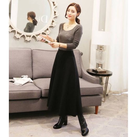 Váy, chân váy xòe dáng dài CÓ PHỐI TÚI - CHÂN VÁY CÔNG SỞ