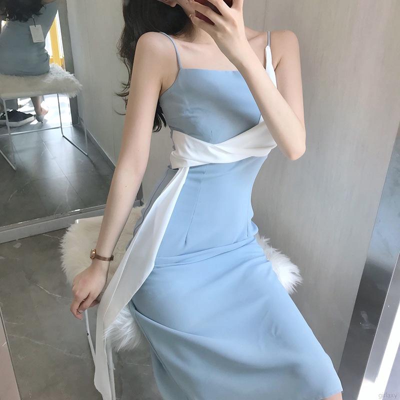 Đầm hai dây dáng dài mỏng phong cách Hàn Quốc nữ tính
