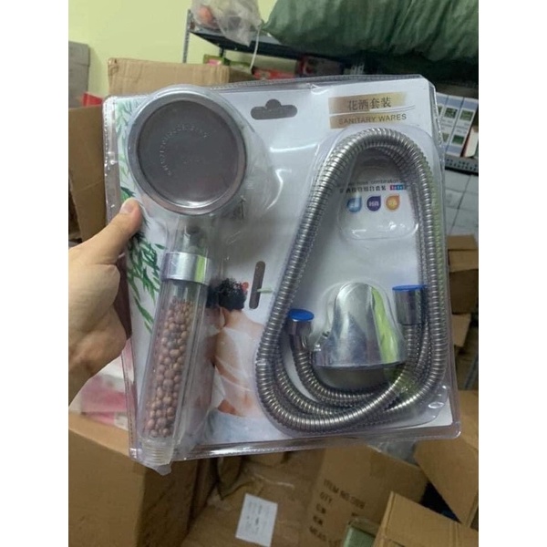 Vòi Sen Tắm Tăng Áp Cao Cấp Xoay 360 độ( có vỉ)