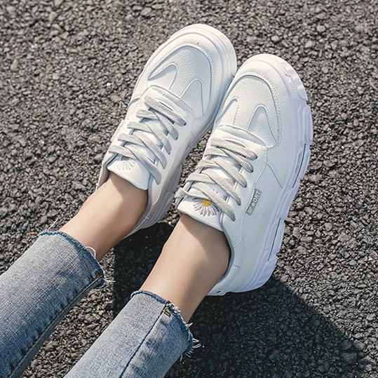 Giày thể thao nữ trắng giá rẻ đế bằng giày sneaker nữ trắng cao cấp hot trend AZUKA - C2