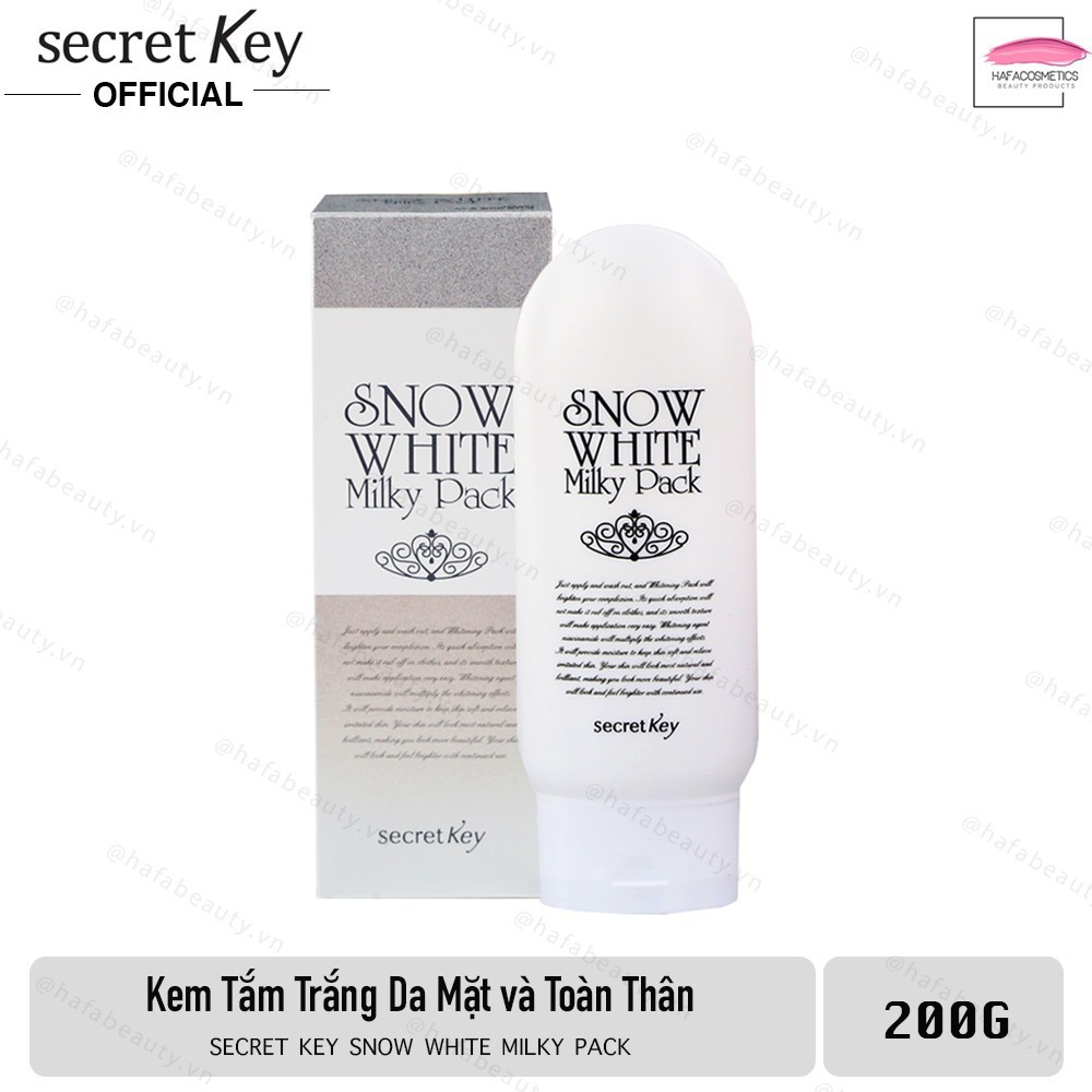 Kem tắm trắng toàn thân Secret Key Snow White Milky Pack 200g