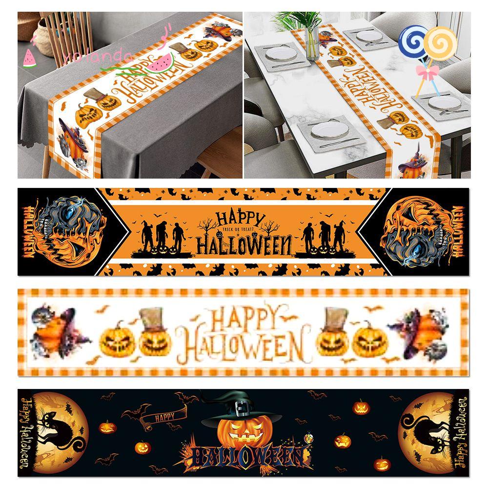 Khăn Trải Bàn Họa Tiết Bí Ngô Halloween Độc Đáo Ốp
