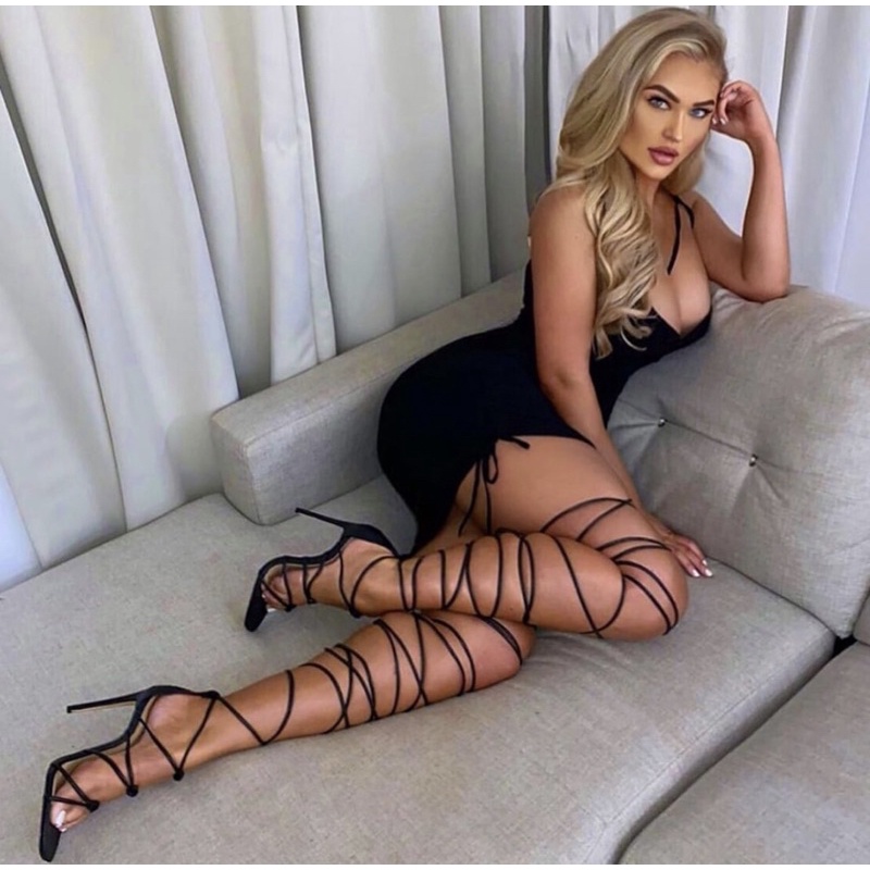 Giày cao gót đan dây chéo sexy