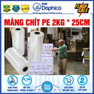 [25cm x 2kg] Màng chít PE – Rộng 25Cm x 2Kg/cuộn – Cuốn bọc hàng hoá – Dính và dai chắc