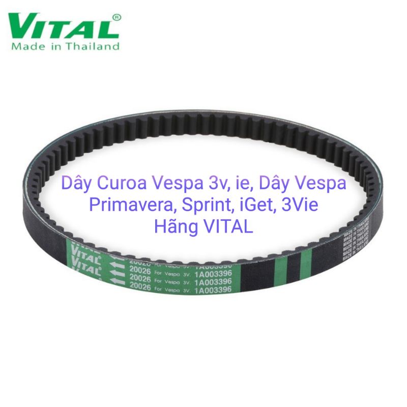 Dây Đai Vespa LX 3v, Liberty 3v ie, Fly, sprint, Primavera, iGet hãng VITAL Thái Lan 3V.ie dây curoa 3vie vitan