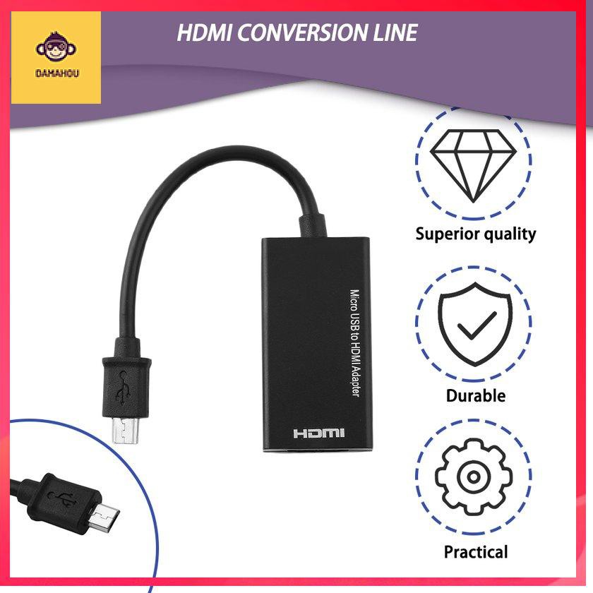 Cổng hiển thị Cổng chuyển đổi Cáp chuyển đổi Micro USB sang HDMI Đen 12cm